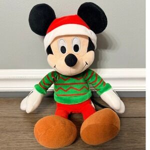 Kohl's Cares Mickey Mouse Christmas Plush Toy Holiday Festive Sweater Santa Hat
